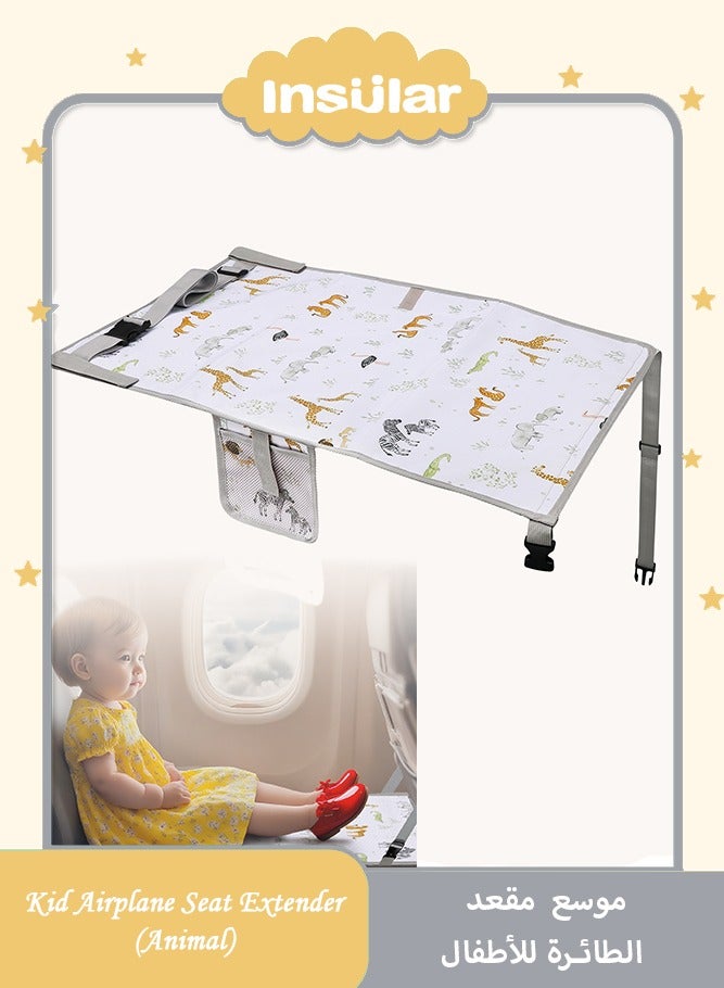 انسولار سرير أطفال سفري لمقعد الطائرة، مسند أقدام قابل للطي للأطفال الصغار وسرير للنوم، فراش محمول لراحة الطفل في الطائرات والسيارات والقطارات - Image 1