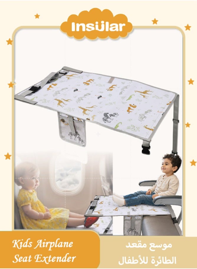 insular Kids Travel Bed for Airplane Seat, Toddler Foldable Footrest and Sleeping Cot, Portable Bed Mat for Child's Comfort on Flights, Cars, and Trains - Image 1