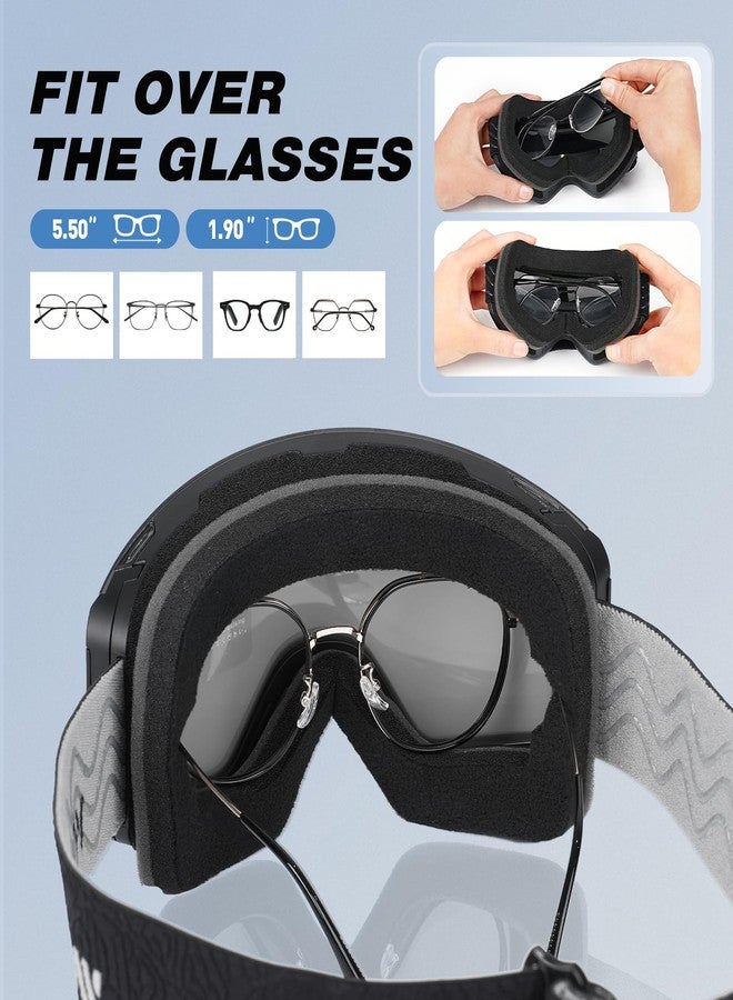 VOZAPOW Ski Goggles Anti-Fog with HD Lens, UV Protection, Magnetic Lens, OTG Snowboard Snow Goggles for Men Women - Image 5