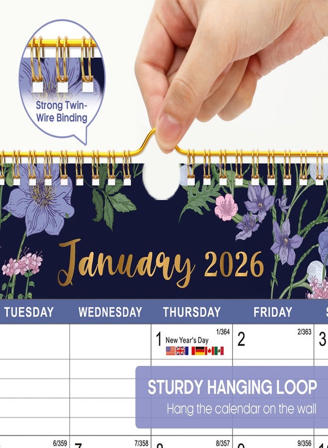 Taja Calendar 2025-2026, 21-Month Calendar from October 2025 to June 2027, 11.5" x 14.7", Spiral Binding Hanging Monthly Wall Calendar, Perfect for Home or Office,Midnight Garden - Image 3
