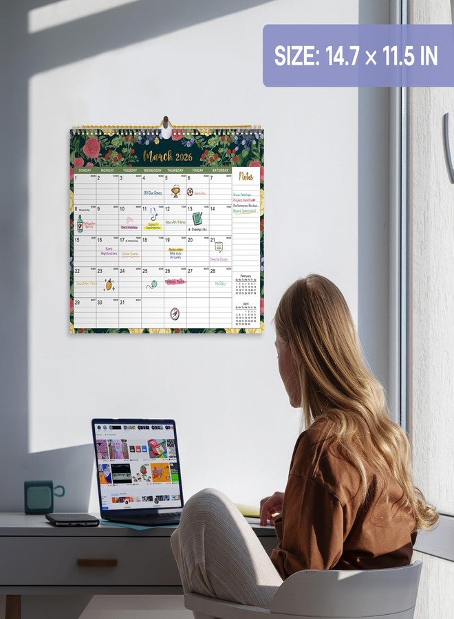 Taja Calendar 2025-2026, 21-Month Calendar from October 2025 to June 2027, 11.5" x 14.7", Spiral Binding Hanging Monthly Wall Calendar, Perfect for Home or Office,Midnight Garden - Image 4