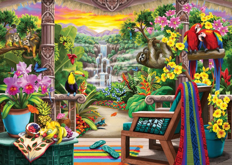 Wonder Forge Tropical Retreat 1000 Piece Jigsaw Puzzle for Adults Unique PerfectlyFitting Pieces Fun Vibrant Imagery Exclusive - Image 2