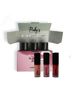 Ruby's Organics Ruby's Organics Lip Beauty Gift Kit- Lip Oil Glossy Minis Sunset, Moisturizing, Long Lasting, Non Sticky & Non Drying, Natural Lip Makeup, Paraben Free - Sangria, Grapevine and Toffee Shades  - Image 5
