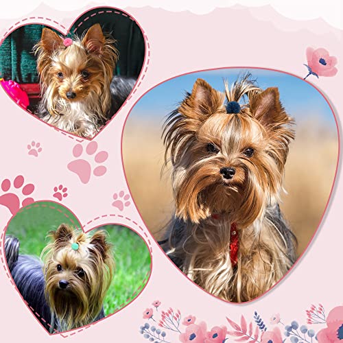 Qearl 48 Pcs Colored Ball Bows with Rubber Bands - Pet Hair Accessories for Dog, Puppy, and Cat Grooming - Image 5