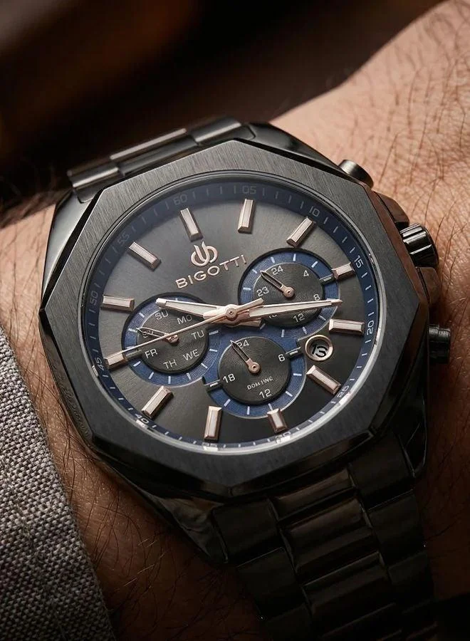 BIGOTTI Bigotti - Raffinato Men Watch | Stainless SteelBrass Case | Analog | Round Dial | Mineral Glass | Japanese Quartz | Water Resistant 50 Meters