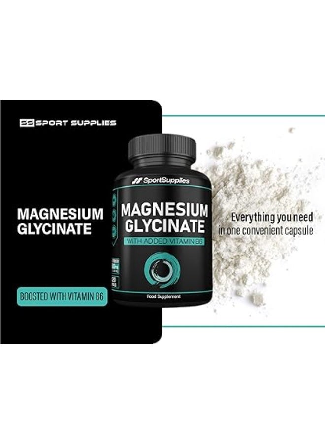 SS Sport Supplies Magnesium Glycinate Supplements 1500mg & Vitamin B6-120 High Strength Capsules - 1500mg of Magnesium Providing 315mg Elemental Magnesium (Bisglycinate) - Pure Active Ingredient - Image 4