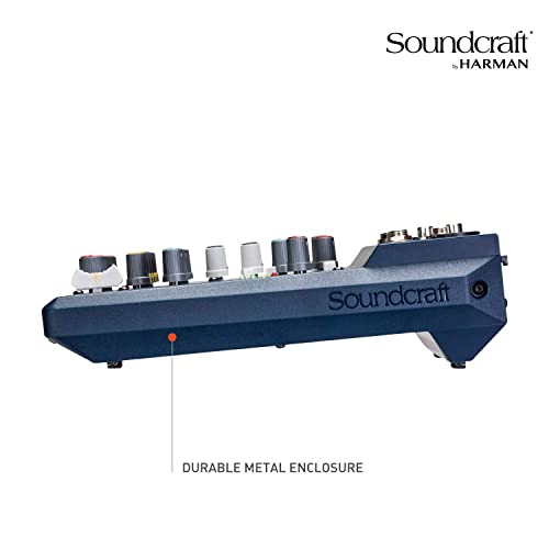 Soundcraft Notepad-8FX Professional USB Audio Interface Mixer with Lexicon Reverb, Echo & Delay Effects, and Ducking Feature - Durable Metal Build. Blue - Image 3