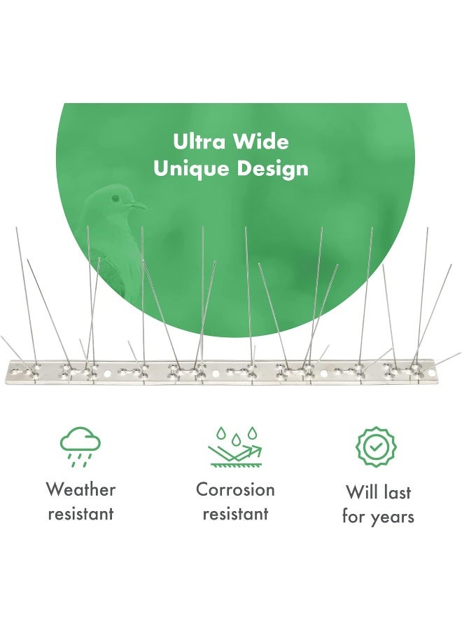 Egardenkart إي غاردن كارت طارد الطيور - مسامير طيور من الفولاذ المقاوم للصدأ للحمام والطيور الصغيرة الأخرى - تصميم صناعي خالٍ من البلاستيك - Image 3