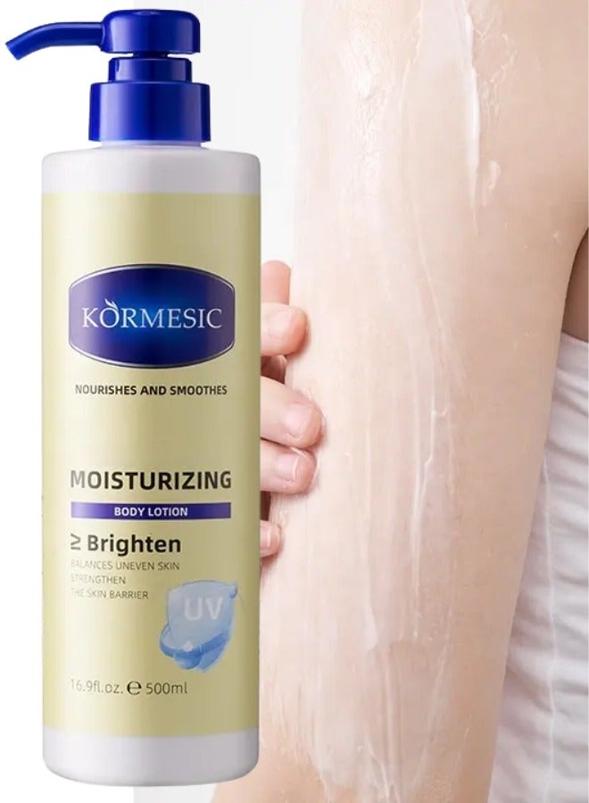 Kormesic 500ml Moisturizing Body Lotion Brightening Exfoliating Body Lotion for Deeply Moisturize and Smooth skin Brightening Body Lotion Advanced UV Protection and Skin Strengthening Lotion - Image 1