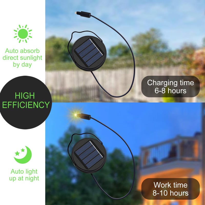 Go2garden AA 600Mah Solar Light Replacement Top Parts for Solar Outdoor Lantern, Waterproof LED Lights for Yard, Garden, Patio Decor DIY Gifts (1Pack) - Image 5