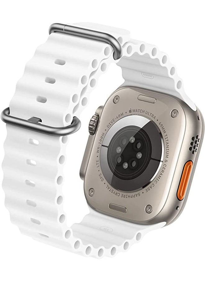 SHOPI - Newest Silicone Ocean Watch Band For Apple Watch Series 8 7 6 5 4 3 2 1 SE Compatible With Apple Watch Band 42mm 44mm 45mm 49mm Replacement Women Mens, Sport  slides Strap for iWatch Ultra - Image 1