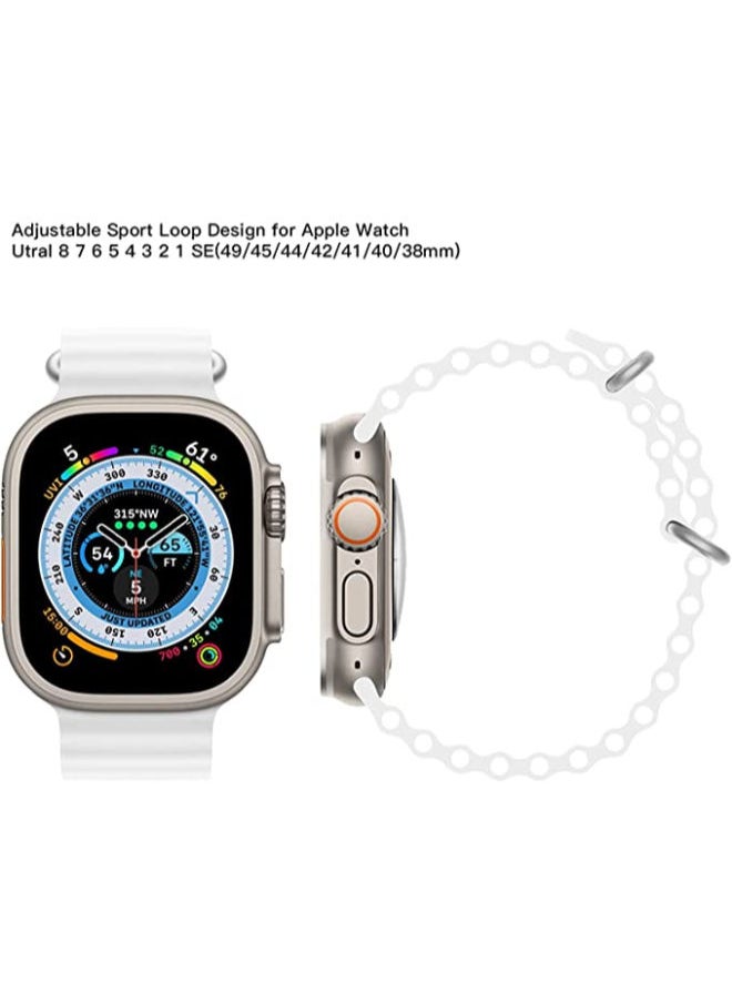 SHOPI - Newest Silicone Ocean Watch Band For Apple Watch Series 8 7 6 5 4 3 2 1 SE Compatible With Apple Watch Band 42mm 44mm 45mm 49mm Replacement Women Mens, Sport  slides Strap for iWatch Ultra - Image 1