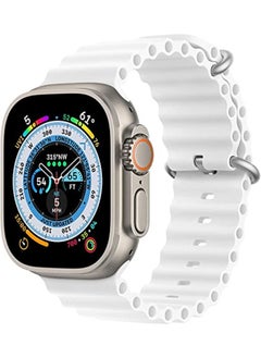 SHOPI Newest Silicone Ocean Watch Band For Apple Watch Series 8 7 6 5 4 3 2 1 SE Compatible With Apple Watch Band 42mm 44mm 45mm 49mm Replacement Women Mens, Sport  slides Strap for iWatch Ultra  - Image 4