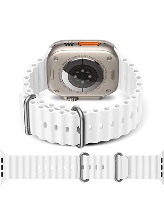 SHOPI - Newest Silicone Ocean Watch Band For Apple Watch Series 8 7 6 5 4 3 2 1 SE Compatible With Apple Watch Band 42mm 44mm 45mm 49mm Replacement Women Mens, Sport  slides Strap for iWatch Ultra - Image 1