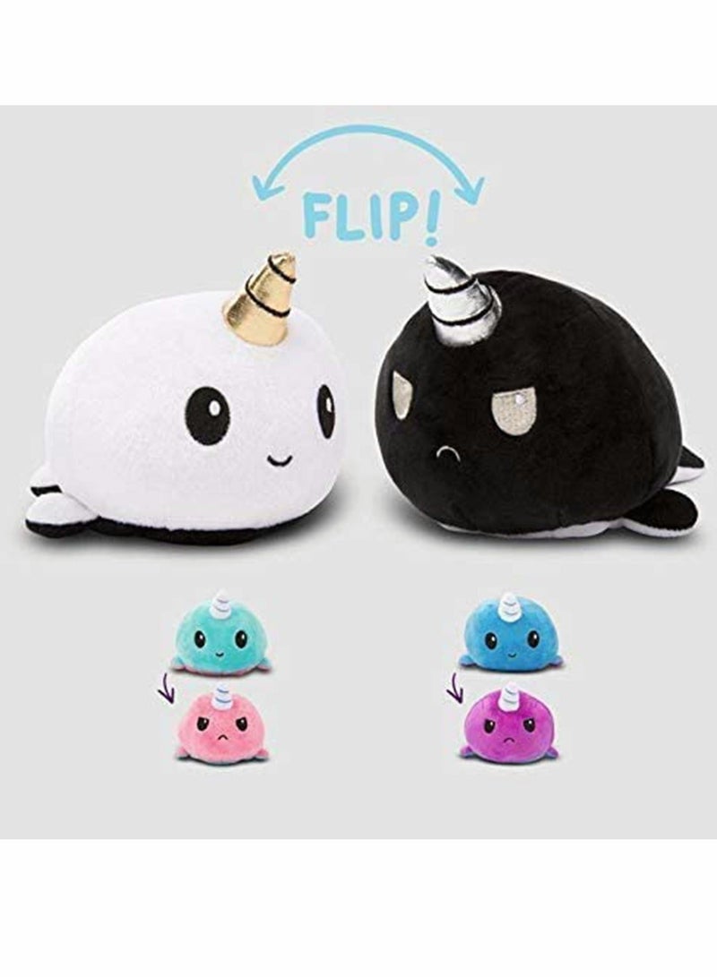 Reversible Plushie Sea Lion Soft Toys, Cute Plush Toy Double-Sided Flip Stuffed Animal Mood Plush Show Your Mood Without Saying a Word, as A Gift for Kids & Adult or for Decoration