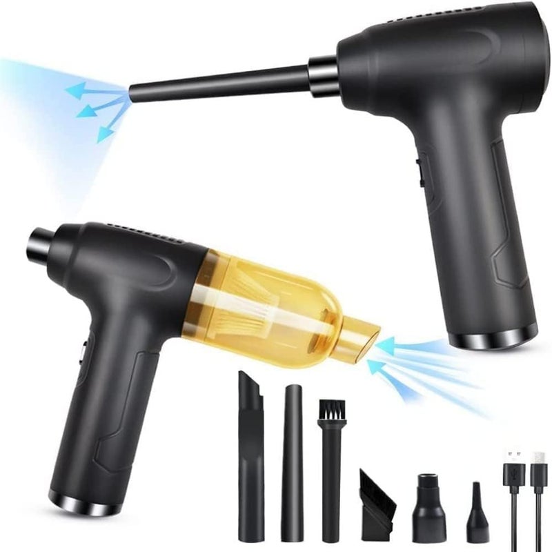 DMG TECH DMG Compressed Air & Vacuum Dust Cleaner 2-In-1, 50000RPM Portable Air Blower, 6000mAh Compressed Air Duster with 6 nozzle, for Computer Laptop Keyboard Car Dust Cleanig - Image 1
