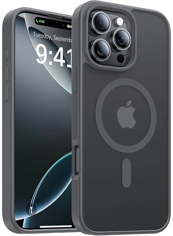 Compatible with iPhone 16 Pro Case for Magnetic iPhone 16 Pro Phone Case, [Compatible with Magsafe] Slim Translucent Matte Shockproof Bumper Drop Protection Girls Women Boy Cover, Gray - Image 1