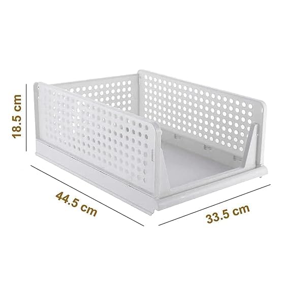 JEYANG Foldable Plastic Wardrobe Organizer - Stackable Storage Solution for Clothes, Ideal for Bathroom, Kitchen, and Bedroom Use (Pack of 8, Green) - Image 2