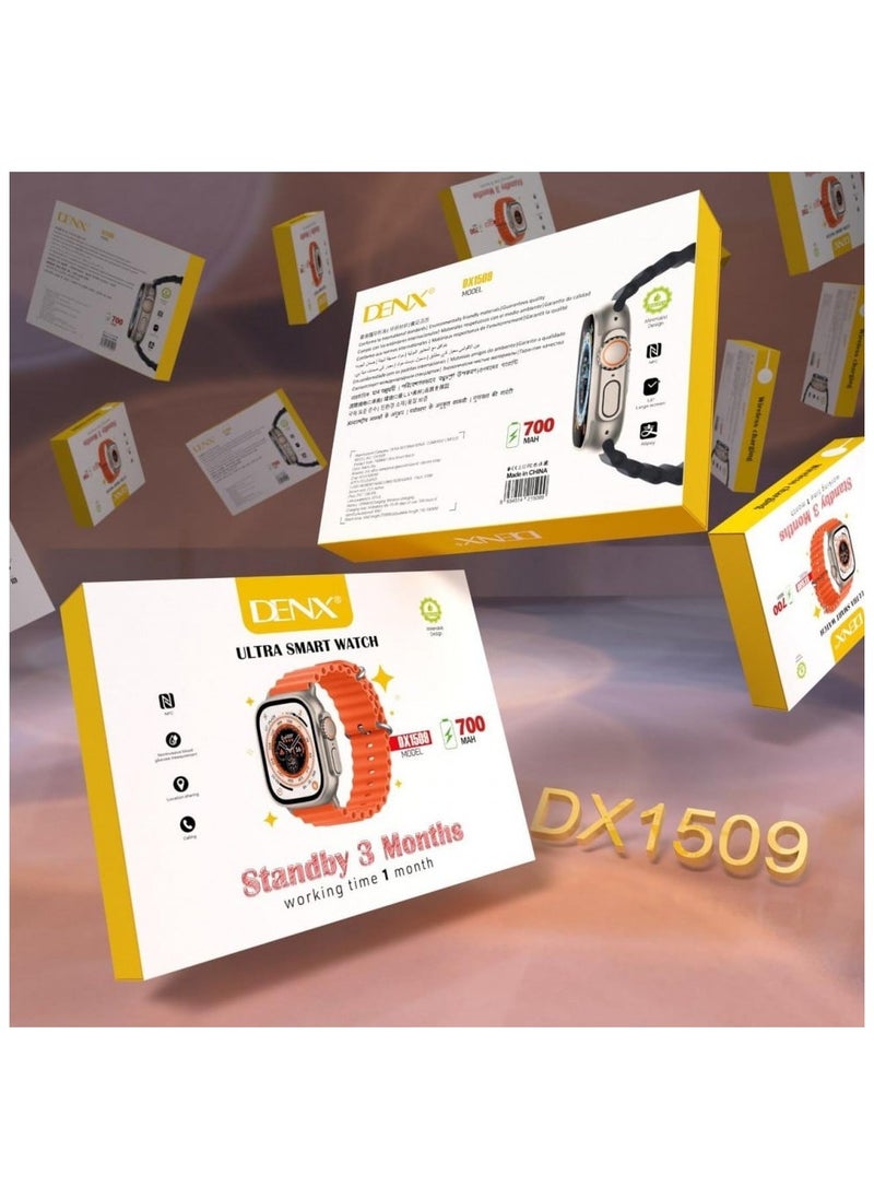 DENX DX1509 Ultra Smart Watch with 700mAh Battery, 3-Month Standby, NFC, and Comprehensive Islamic & Health Features