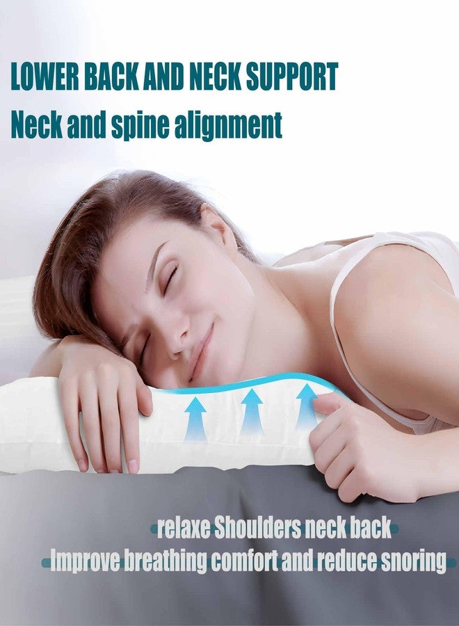 iFaon Ultra Flat Thin Pillows for Sleeping Standard Size, 2-1/2" High Slim Bed Pillow for Back Stomach Sleepers Down Alternative Filling Hypoallergenic White 18x26 in - Image 3