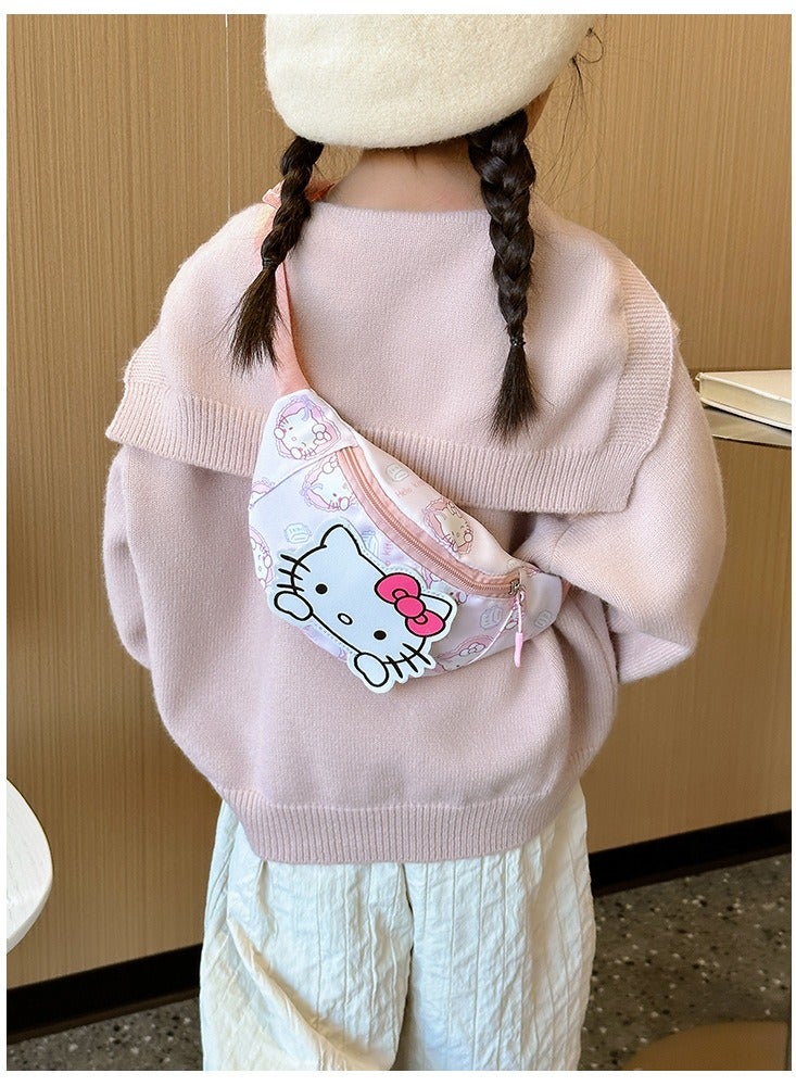 Sanrio Hello Kitty Themed Kids' Sweat-Proof & Secure Crossbody Bag - Cartoon Printed Lightweight Mini Chest Bag, Sport Waist Pack for Children - Image 3
