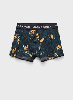 Jack & Jones Junior Kids 3 Pack Printed  Logo Band Trunks  - Image 2