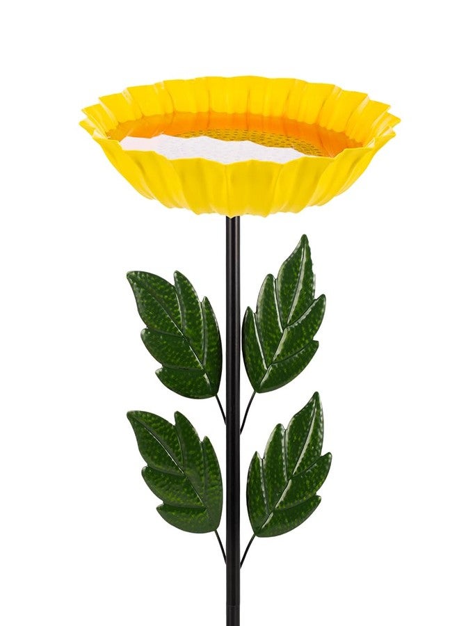 Venniy Birdbaths for Outdoors,Sunflower Bird Bath for Outside,41 Inches Flower Standing Birdbath & Birdfeeder with Metal Stake Garden Yard Lawn Decor - Image 1