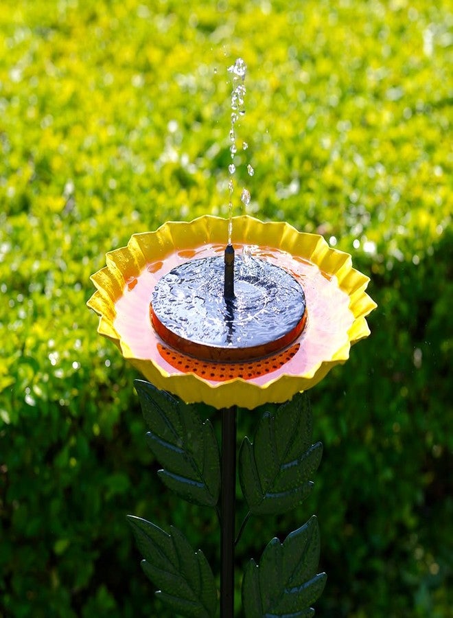 Venniy Birdbaths for Outdoors,Sunflower Bird Bath for Outside,41 Inches Flower Standing Birdbath & Birdfeeder with Metal Stake Garden Yard Lawn Decor - Image 5