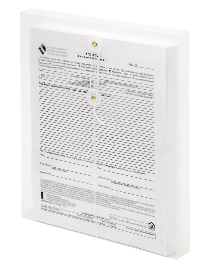 Lion String-A-Long Clear Poly Envelopes with Gusset, Letter, Top Load, 6 EA/Pack, 1 Pack (32000-CR) - Image 5