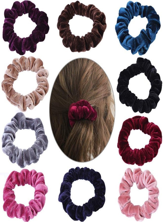 CHIROGRAPHY Velvet Hair Ties - Soft Elastic Flannelette Scrunchies for Women, Durable Hair Bands and Scrunchy Hair Ropes for Ponytails and Everyday Hairstyles | 10 PCS - Image 2