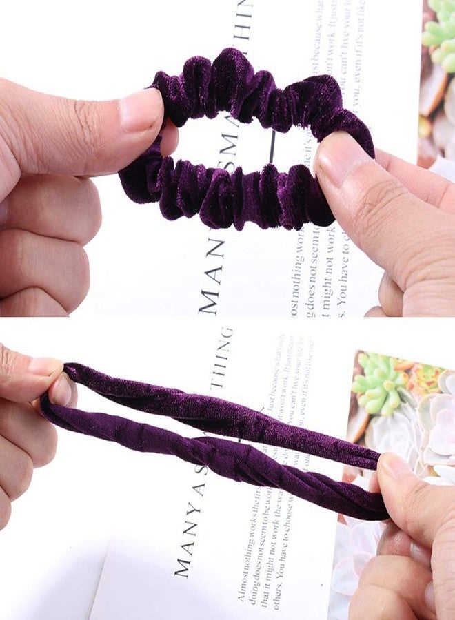 CHIROGRAPHY Velvet Hair Ties - Soft Elastic Flannelette Scrunchies for Women, Durable Hair Bands and Scrunchy Hair Ropes for Ponytails and Everyday Hairstyles | 10 PCS - Image 3