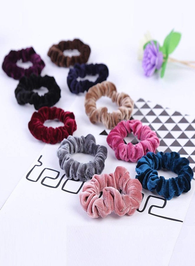 CHIROGRAPHY Velvet Hair Ties - Soft Elastic Flannelette Scrunchies for Women, Durable Hair Bands and Scrunchy Hair Ropes for Ponytails and Everyday Hairstyles | 10 PCS - Image 4