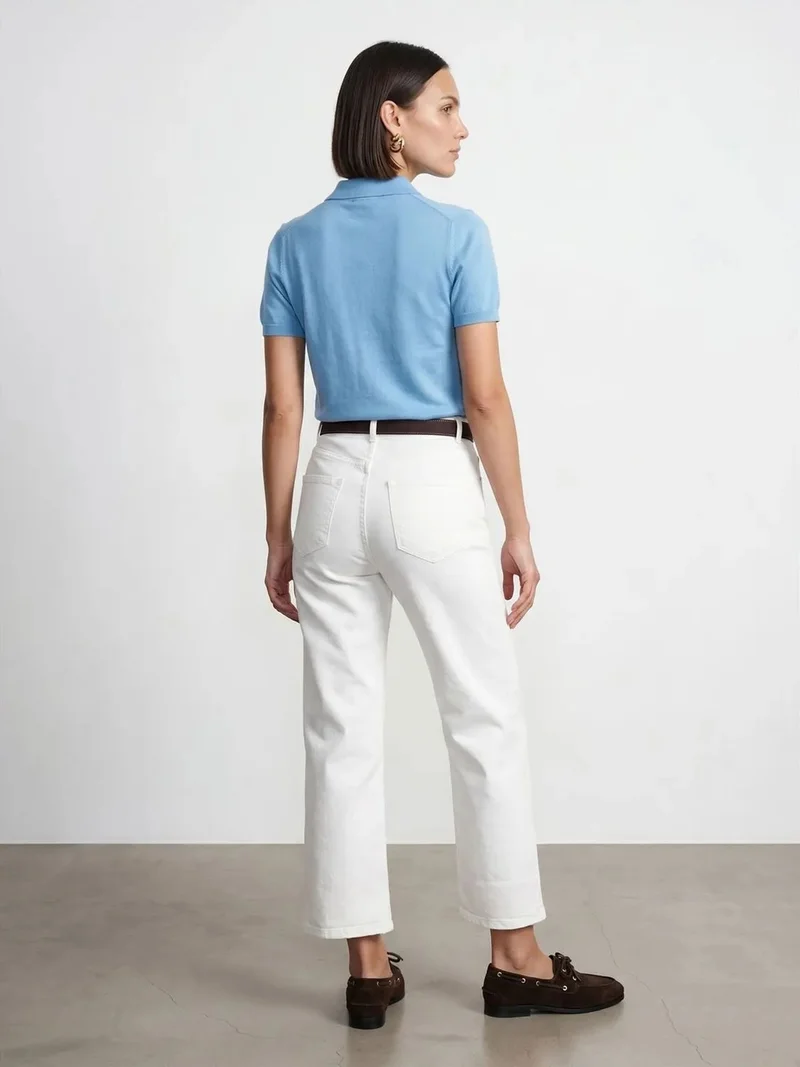 Dilvin Dilvin High-Waist Straight Capri Jeans