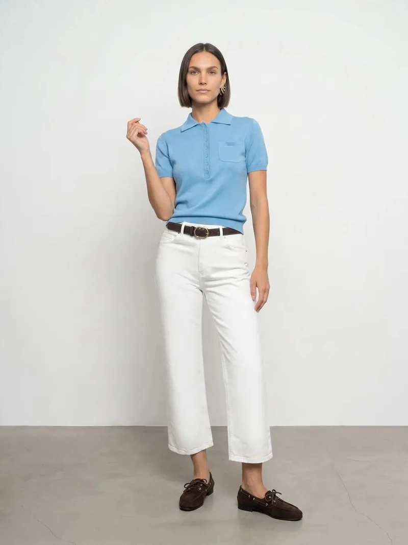 Dilvin Dilvin High-Waist Straight Capri Jeans