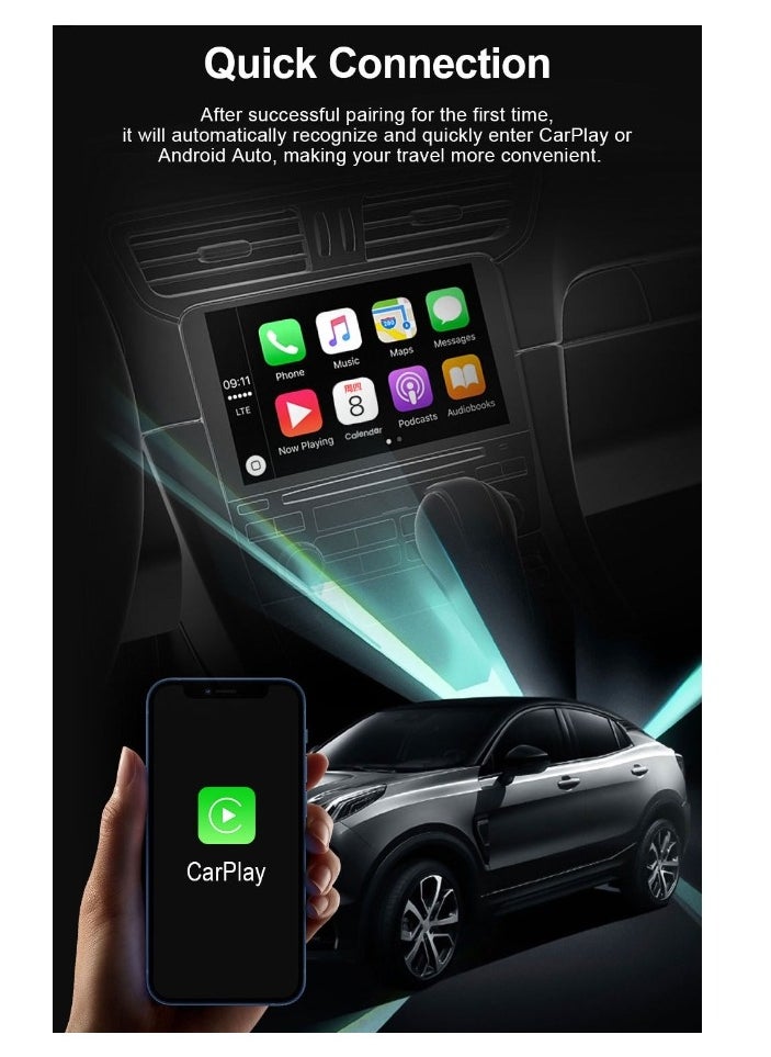 Generic - 2-in-1 Smart Car Box，Wireless Carplay & Android Auto Adapter, Convert Factory Wired to Wireless Dongle Cars for iPhone & Android, Plug & Play, 5GHz WiFi & Bluetooth 5.0, for iOS 10+ & Android 11+ - Image 1