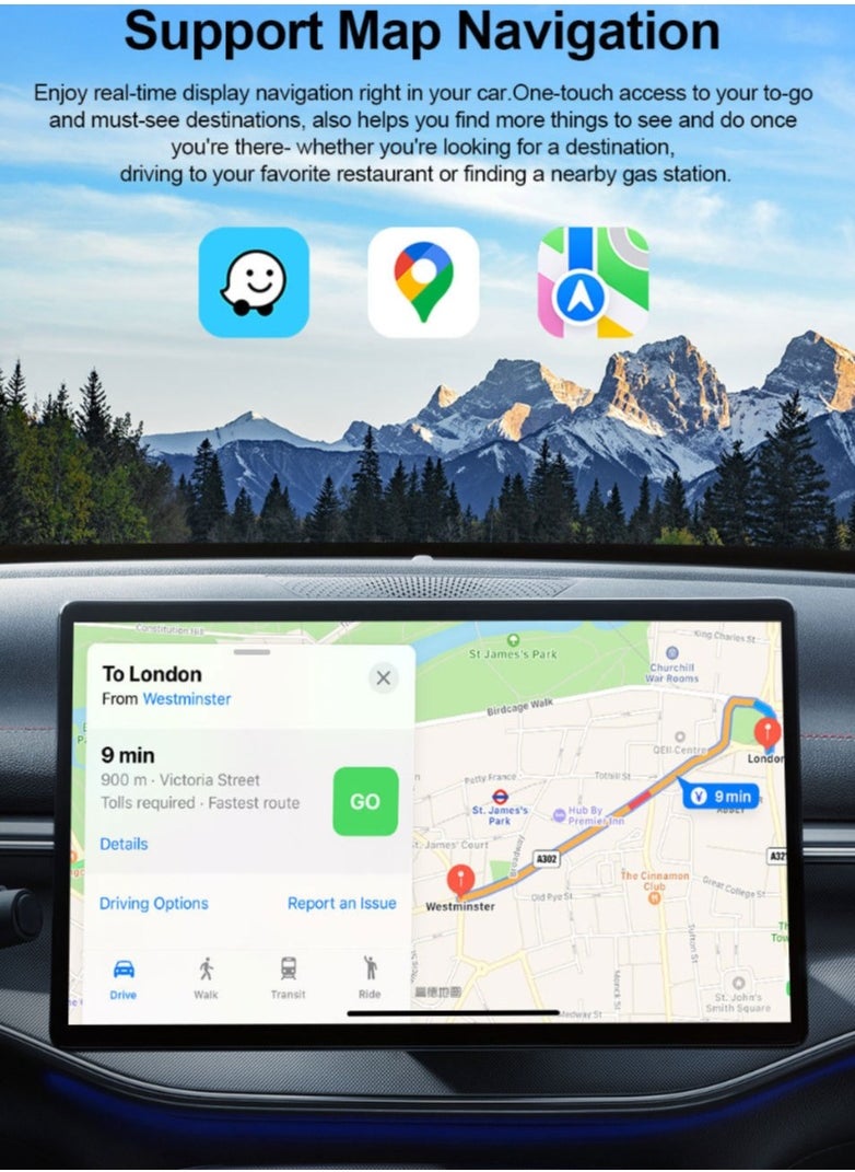 Generic - 2-in-1 Smart Car Box，Wireless Carplay & Android Auto Adapter, Convert Factory Wired to Wireless Dongle Cars for iPhone & Android, Plug & Play, 5GHz WiFi & Bluetooth 5.0, for iOS 10+ & Android 11+ - Image 1