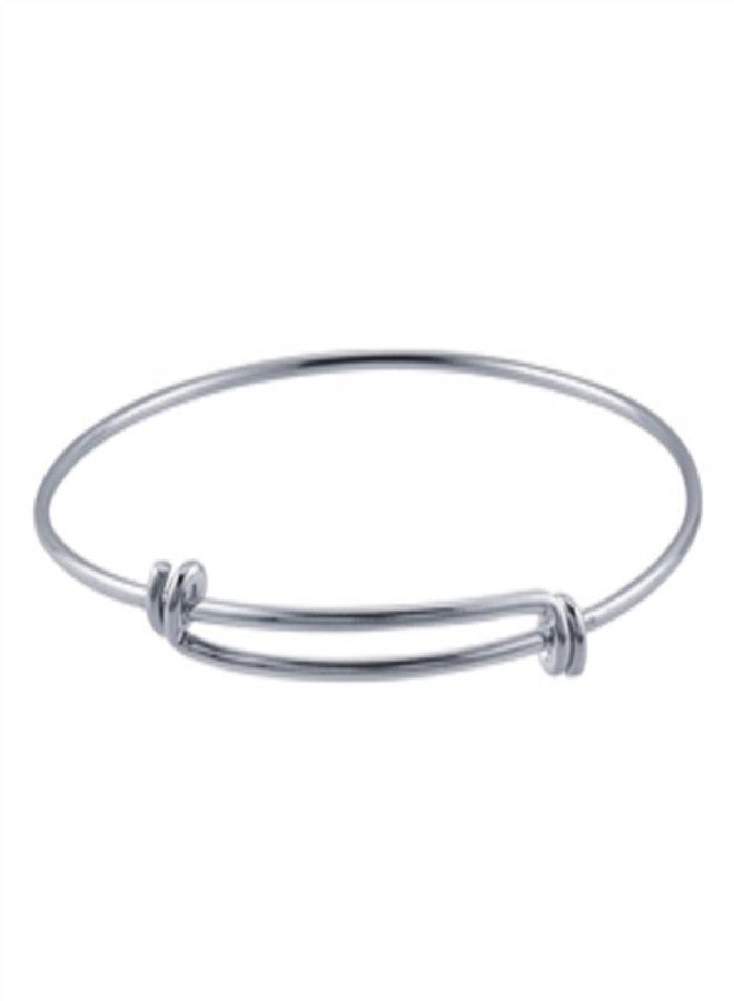 DragonWeave Jewelry Silver Rhodium-plated Expandable Bangle Bracelet