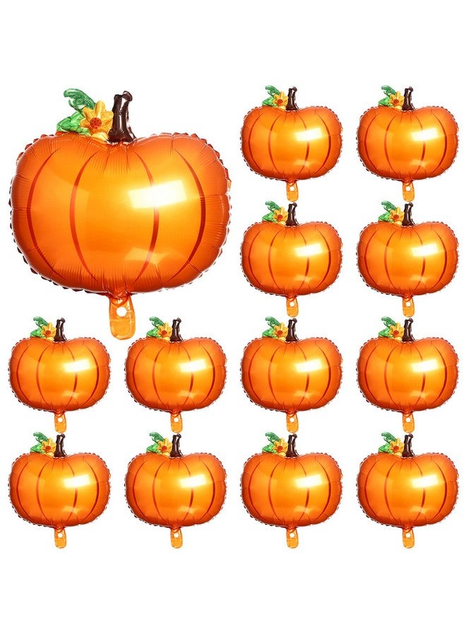 Hungdao 12 Pcs Pumpkin Balloon Thanksgiving Foil Pumpkin Balloon Foil Fall Balloon Large Thanksgiving Balloon Decoration for Baby Shower Birthday Autumn Harvest Thanksgiving Party Supplies (Cute) - Image 1