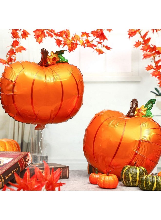Hungdao 12 Pcs Pumpkin Balloon Thanksgiving Foil Pumpkin Balloon Foil Fall Balloon Large Thanksgiving Balloon Decoration for Baby Shower Birthday Autumn Harvest Thanksgiving Party Supplies (Cute) - Image 3