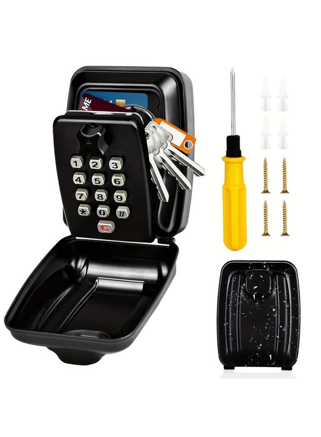 Digital Key Safe 12 Digit Code Waterproof Rustproof Wall Mounted Large Outdoor Key Box - Image 1