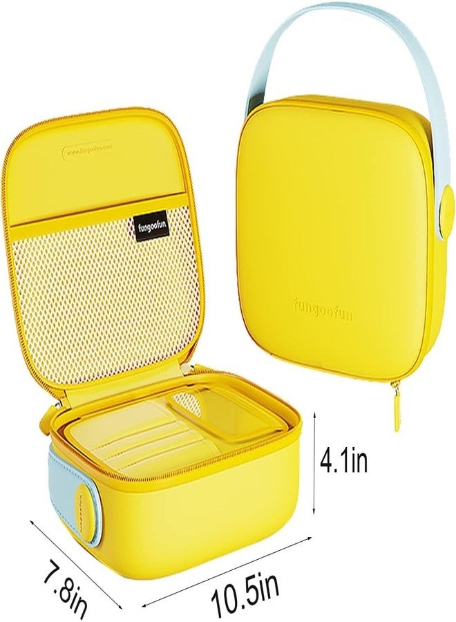 Ask Me Travel Makeup Bag - Eva Cosmetic Bag for Women, Waterproof Toiletry Bag with Portable Handle Strap, Brush Make up Organizer with Compartment, Capacity Storage Makeup Bag Easy to Clean (Yellow) - Image 2
