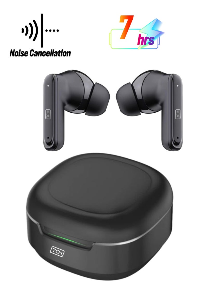 TCH - Wireless Earbuds Noise Cancellation– Hybrid 6" MIC, ANC+ENC, Bluetooth 5.4, 7H Playtime, HiFi Boom Bass, 10mm Drivers, IPX5 Water Resistant, Touch Controls, Hands-Free Calls - Image 1