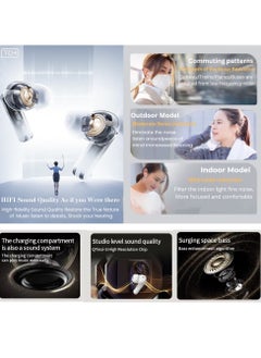 TCH Wireless Earbuds Noise Cancellation– Hybrid 6" MIC, ANC+ENC, Bluetooth 5.4, 7H Playtime, HiFi Boom Bass, 10mm Drivers, IPX5 Water Resistant, Touch Controls, Hands-Free Calls  - Image 4