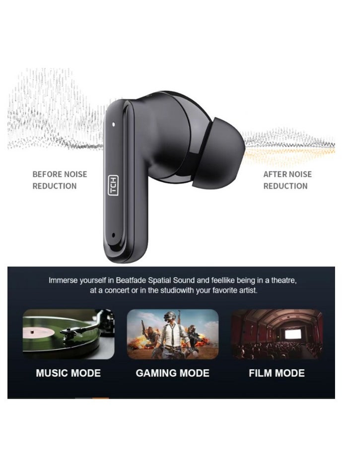 TCH - Wireless Earbuds Noise Cancellation– Hybrid 6" MIC, ANC+ENC, Bluetooth 5.4, 7H Playtime, HiFi Boom Bass, 10mm Drivers, IPX5 Water Resistant, Touch Controls, Hands-Free Calls - Image 1