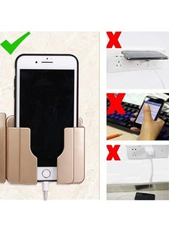 erorex 2Pcs Wall Mount Cell Phone Charging Holder Adhesive Mobile Phone Wall Stand For Charger Phone Charger Stand Remote Control Storage Box For Bedroom Kitchen Office  - Image 3
