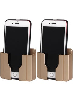 erorex 2Pcs Wall Mount Cell Phone Charging Holder Adhesive Mobile Phone Wall Stand For Charger Phone Charger Stand Remote Control Storage Box For Bedroom Kitchen Office  - Image 1