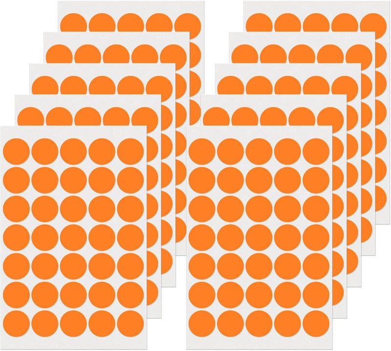 FINDAT Orange Round Stickers 1 Inch Vinyl Dot Stickers Self-Adhesive Removable Color Coding Labels Waterproof Circle Price Tag for Office Classroom Inventory Organizing 350 PCS - Image 1