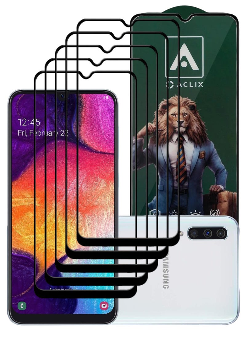 ACLIX 5 Pieces Antistatic ESD Dustproof Premium Quality High Definition Tempered Glass Screen Protector Designed For Samsung Galaxy A50 - Image 1