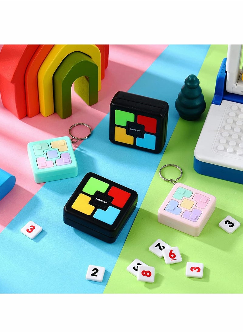 KASTWAVE - 4 Pcs Memory Game Toys Fun Games for Boys Girls Memory Training Puzzle Toy Electronics Handheld Games Flashing Cube Mini Games Keychains - Image 1