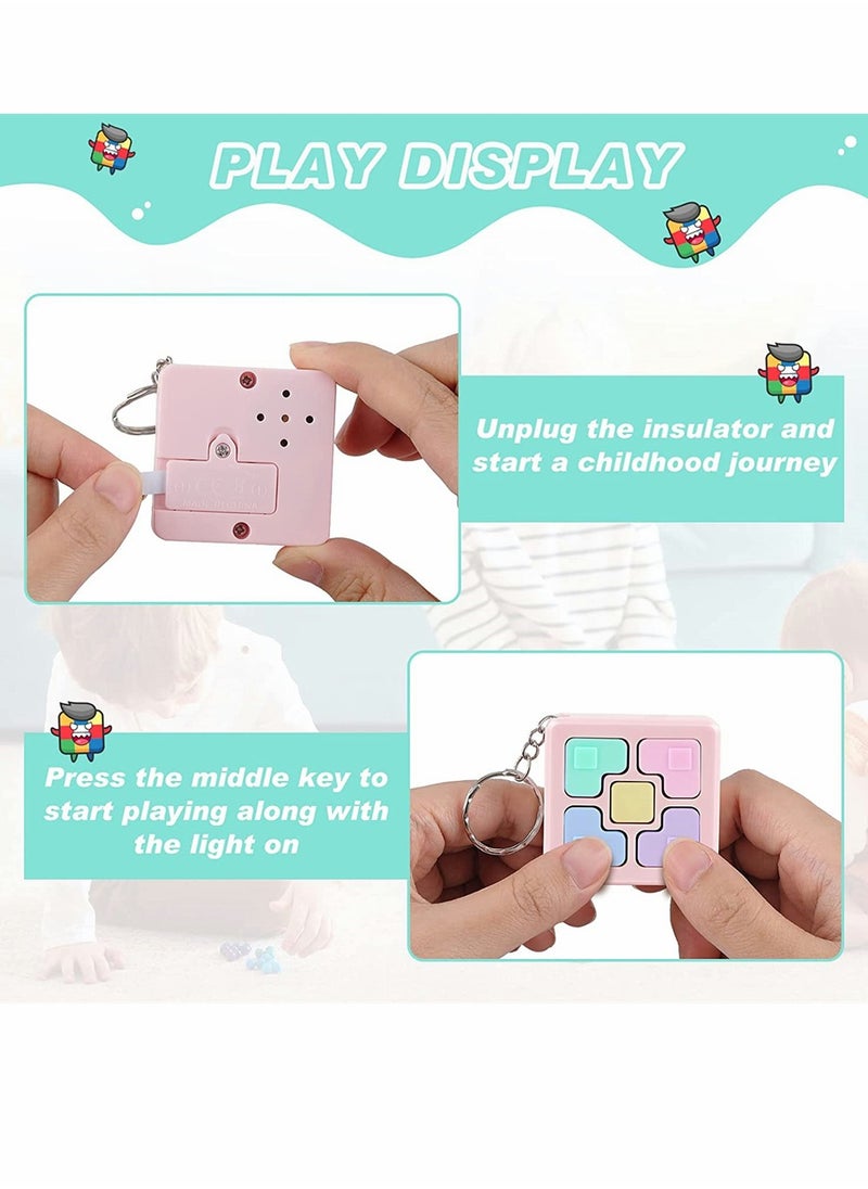 KASTWAVE - 4 Pcs Memory Game Toys Fun Games for Boys Girls Memory Training Puzzle Toy Electronics Handheld Games Flashing Cube Mini Games Keychains - Image 1